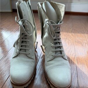 Stylish Gray Lace-Up Boots